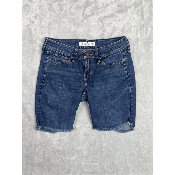 Hollister Jean Shorts Womens Size W23 L31 Blue Denim Cut Off